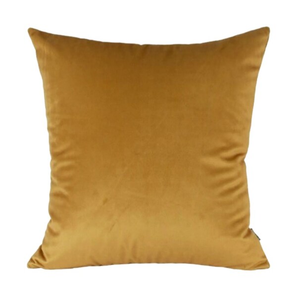Capa Para Almofada Em Veludo Liso Quadrada Mostarda