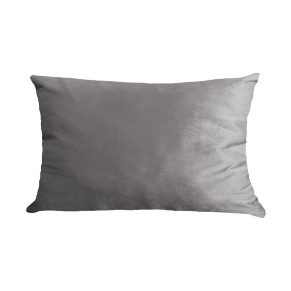 Capa Para Almofada Em Veludo Liso Retangular 60x40 Cinza Claro
