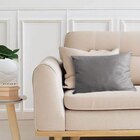 Capa Para Almofada Em Veludo Liso Retangular 60x40 Cinza Claro