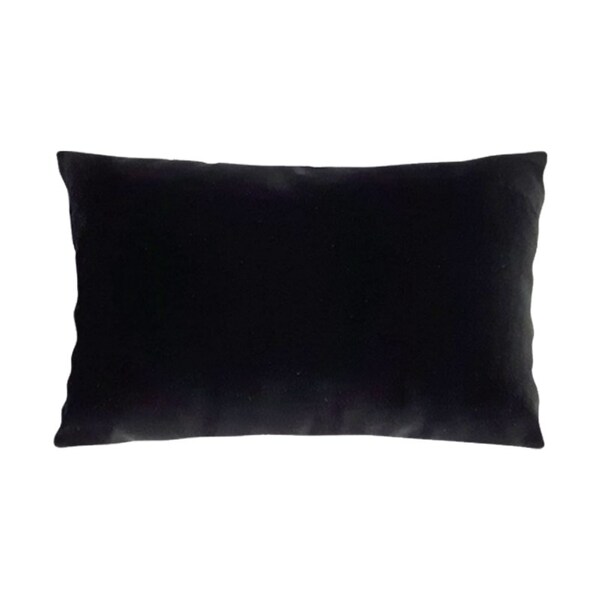 Capa Para Almofada Em Veludo Liso Retangular 60x40 Preto