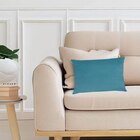 Capa Para Almofada Em Veludo Liso Retangular Azul Turquesa