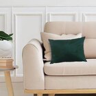 Capa Para Almofada Em Veludo Liso Retangular Verde Escuro