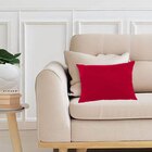 Capa Para Almofada Em Veludo Liso Retangular Vermelho