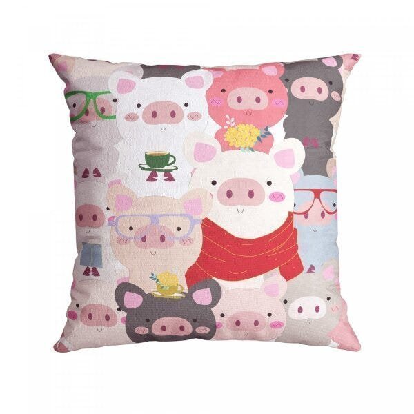 Capa Para Almofada Estampada 43x43cm Dolce Belchior Rosa/colo