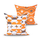 Capa Para Almofada Estampada Laranja Geométrica Para Sala Ou