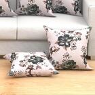 Capa Para Almofada Floral Bege Grande 2 Unidades 60cm X 60cm