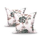 Capa Para Almofada Floral Bege Grande 2 Unidades 60cm X 60cm