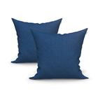 Capa Para Almofada Grande Azul Lisa 2 Unidades 60cm X 60cm Te