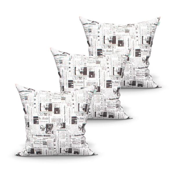 Capa Para Almofada Grande Jornal 60cm X 60cm 3 Unidades