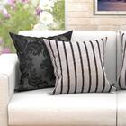 Capa Para Almofada Grande Preta Listrada 2 Unidades 60cm X 60