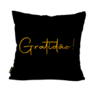 Capa Para Almofada Gratidão Preto 45x45