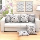 Capa Para Almofada Jornal Estampada Preta 6 Unidades 60cm X 6