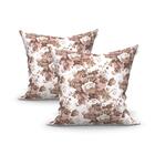 Capa Para Almofada Marrom Floral Estampada 2 Unidades 60cm X
