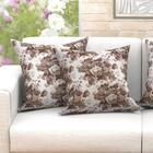 Capa Para Almofada Marrom Floral Estampada 2 Unidades 60cm X