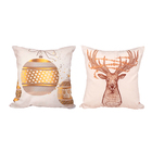 Capa Para Almofada Natal Estampado 40cm X 40cm Com Zíper 2 Un