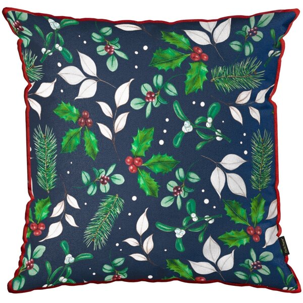 Capa Para Almofada Natalina 43x43cm Folhagens De Natal Belchi