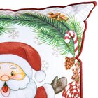 Capa Para Almofada Natalina 43x43cm Papai Noel Lúdico Com Cor