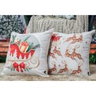 Capa Para Almofada Natalina 43x43cm Trenó Com Cordonê Belchio