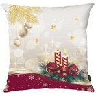 Capa Para Almofada Natalina 43x43cm Vela Com Enfeites E Arabe