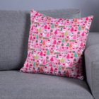 Capa Para Almofada Natalina 45cm X 45cm Com Zíper Rosa