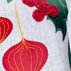 Capa Para Almofada Natalina Folhagem Com Bordado 43x43cm Belc