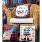Capa Para Almofada Natalina Gnomo Com Presentes E Guizo 43x43