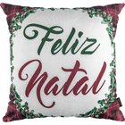 Capa Para Almofada Natalina Guirlanda Feliz Natal 43x43cm Bel