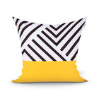 Capa Para Almofada Preta E Amarela 45cm X 45cm Com Zíper Teci