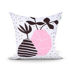 Capa Para Almofada Rosa E Branca Estampada Para Cama 45cm X 4