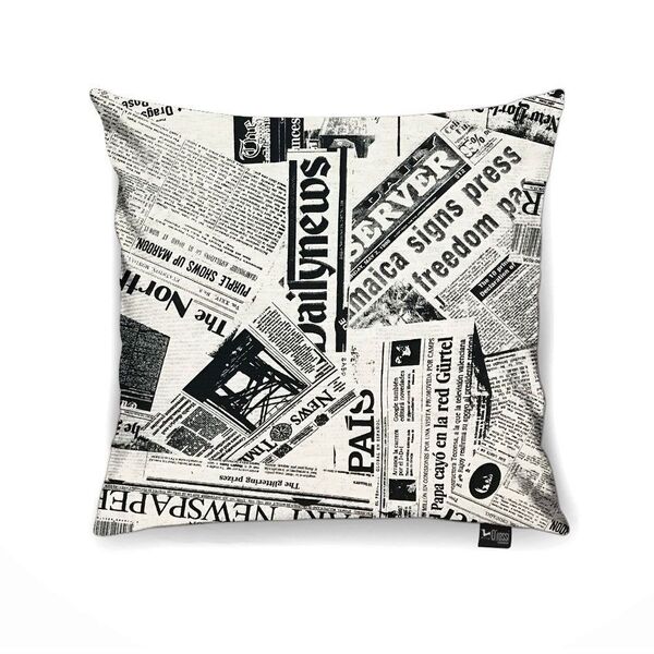 Capa Para Almofada Tecido Estampado Jornal Linho D19 - D'rossi