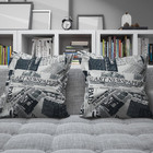 Capa Para Almofada Tecido Estampado Jornal Preto E Branco D19