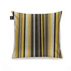 Capa Para Almofada Tecido Estampado Listras Cinza E Amarelo