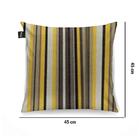 Capa Para Almofada Tecido Estampado Listras Cinza E Amarelo