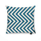 Capa Para Almofada Tecido Estampado Zig Zag Azul Turquesa D90