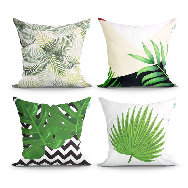 Capa Para Almofada Verde Decorativa 4 Unidades 45cm X 45cm Co