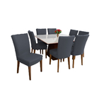 Capa Para Cadeira Cozinha Sala De Jantar Malha Cinza Luxo