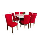 Capa Para Cadeira Cozinha Sala De Jantar Malha Vermelha Luxo