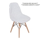 Capa Para Cadeira Eiffel Eames Wood Pelucia Branco