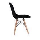 Capa Para Cadeira Eiffel Eames Wood Pelucia Preto