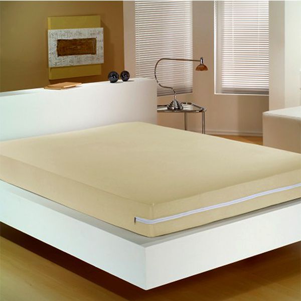 Capa Para Colchão Portallar Queen 30 Malha Com Zíper Bege