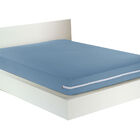 Capa Para Colchão Solteiro Malha 100% Algodão Com Zíper Azul