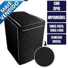 Capa Para Máquina De Lavar Com Zíper - PRETO - todas 8kg A 18