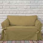 Capa Para Sofá 2 Lugares Em Brim Peletizado 100% Algodão Cor