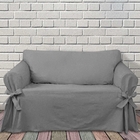 Capa Para Sofá 2 Lugares Em Brim Peletizado 100% Algodão Cor