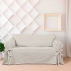 Capa Para Sofá 3 Lugares Em Brim Peletizado 100% Algodão Cor