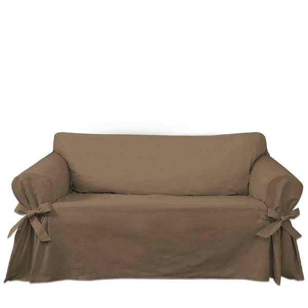 Capa Para Sofá 5 Lugares Em Gorgurão Cor Marrom