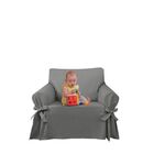 Capa Para Sofá De 1 Lugar Até 1 Metro Em Gorgurão Cinza Grafi