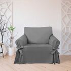 Capa Para Sofá De 1 Lugar Até 1 Metro Em Gorgurão Cinza Grafi