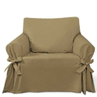 Capa Para Sofá De 1 Lugar Em Brim 100% Algodão Cor Marrom