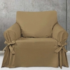 Capa Para Sofá De 1 Lugar Em Brim 100% Algodão Cor Marrom